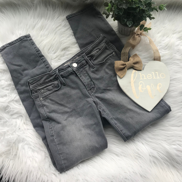 Athleta Sculptek Jeans Gray Mid Rise Skinny Jeans 2P 2 Petite - Picture 1 of 7